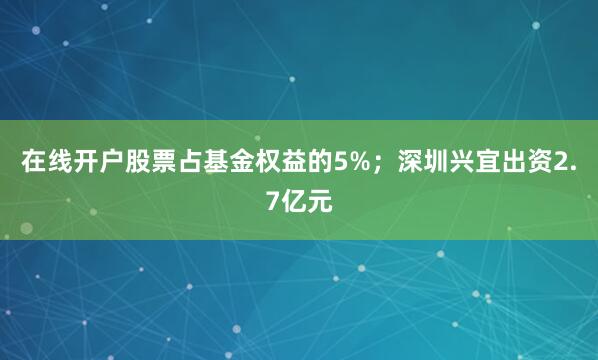 在线开户股票占基金权益的5%；深圳兴宜出资2.7亿元